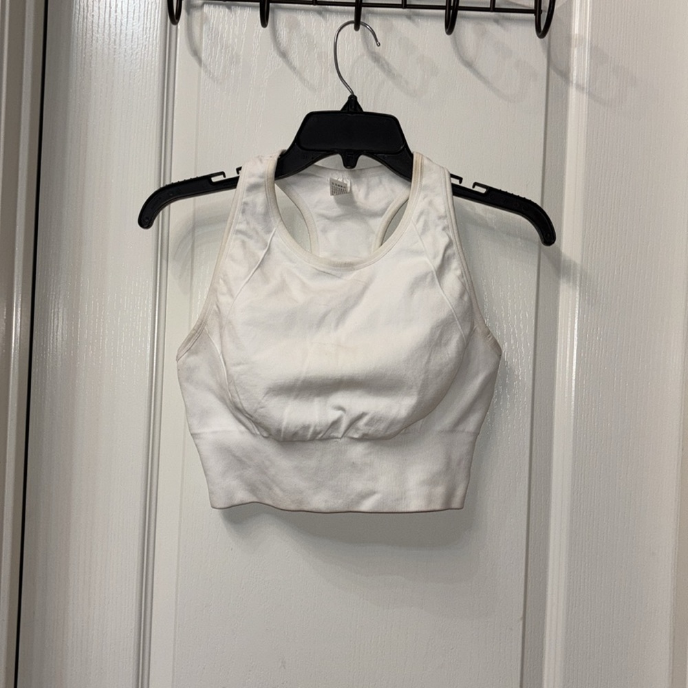 White Cropped Tank Top
